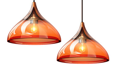 Pendant Light with Dual Lamp Design - Tejask isolated on a transparent background.