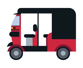 rickshaw car colored illustration