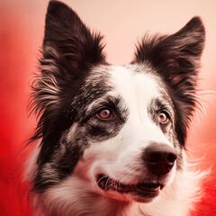 Intense Red Canine Close-Up Portrait