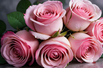 Bouquet of pink roses - Symbol of love
