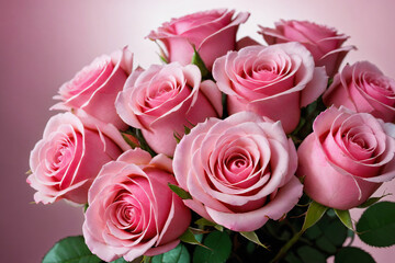 Bouquet of pink roses - Symbol of love