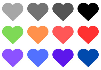 A group of different colored hearts, A Collection of Vibrant Hearts