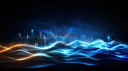 Futuristic Waves showing evolved IT Technology Background