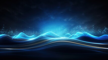 Futuristic Waves showing evolved IT Technology Background - obrazy, fototapety, plakaty