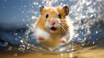 hamster in water