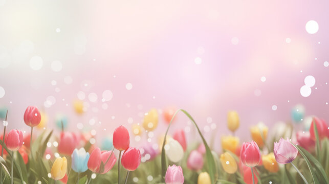 Spring, Seasonal Flower Background, AI Generated