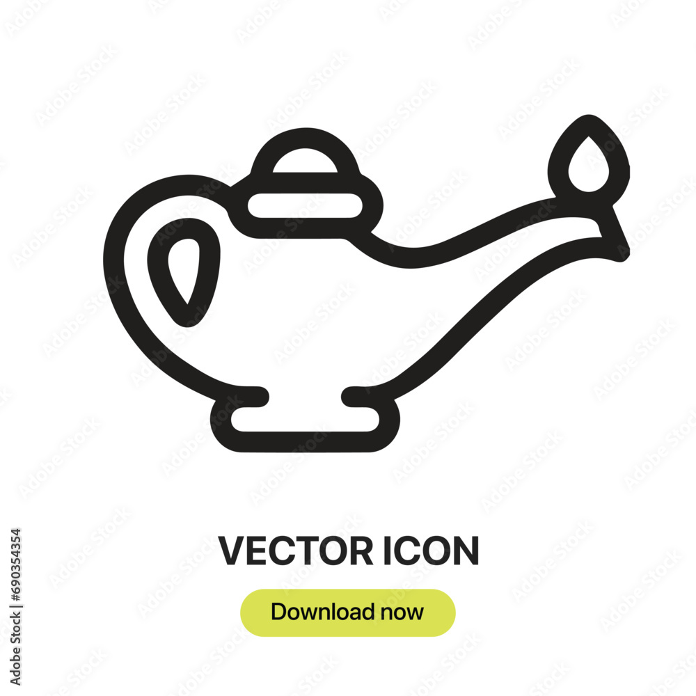 Fototapete oil lamp icon vector. linear-style sign for mobile concept and web design. oil lamp symbol illustrat