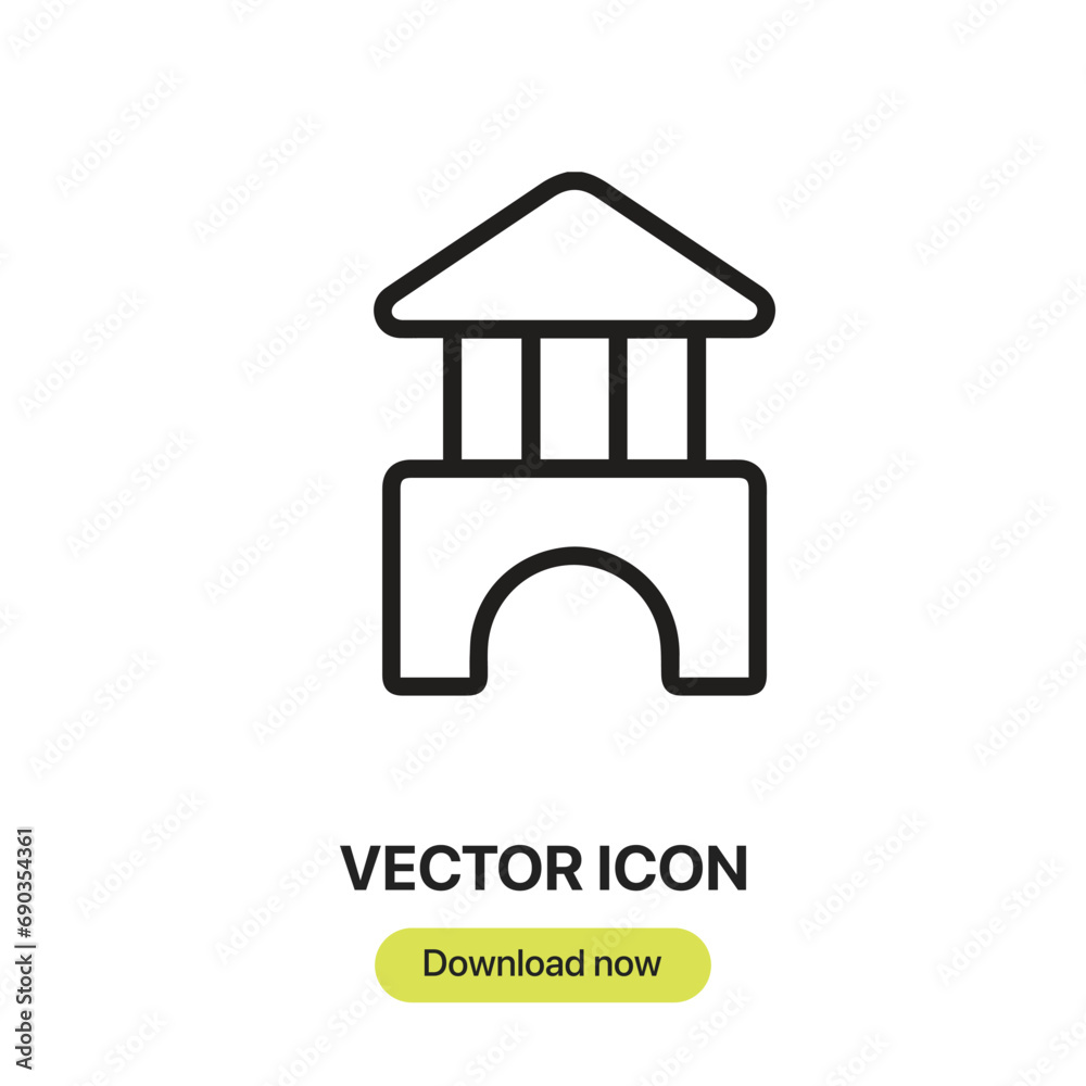 Fototapete Blocks icon vector. Linear-style sign for mobile concept and web design. Blocks symbol illustration. Pixel vector graphics - Vector.	
