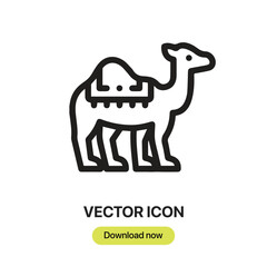 Camel icon vector. Linear-style sign for mobile concept and web design. Camel symbol illustration. Pixel vector graphics - Vector.	
