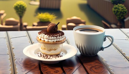 cafe with cake suitable as background or banner