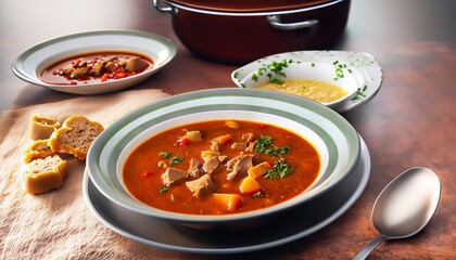 goulash soup suitable as background or banner - obrazy, fototapety, plakaty
