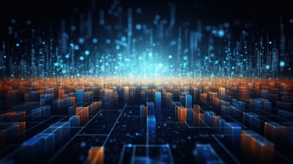 Fototapeta premium Big Data Integration in Abstract Beautiful Digital World