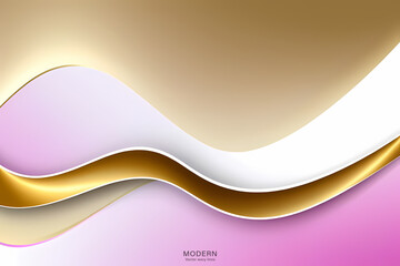 Abstract Gold Purple Background. colorful wavy design wallpaper. creative graphic 2 d illustration. trendy fluid cover with dynamic shapes flow.