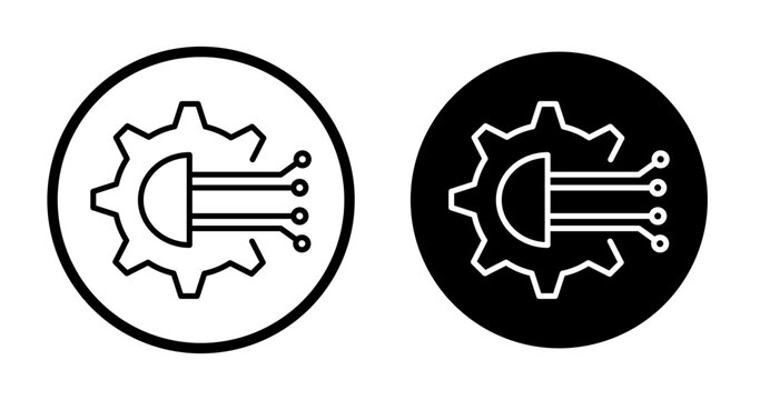ETL icon set. data transform vector symbol. integration technology sign in black filled and outlined style.