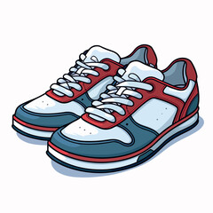 athletic sneakers flat vector illustration. athletic sneakers hand drawing isolated vector illustration