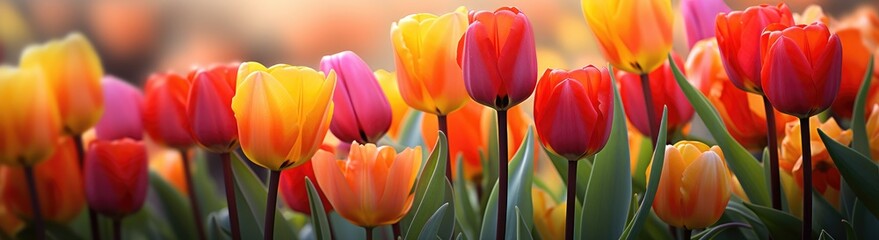 a picture of many tulips that are orange and red in color