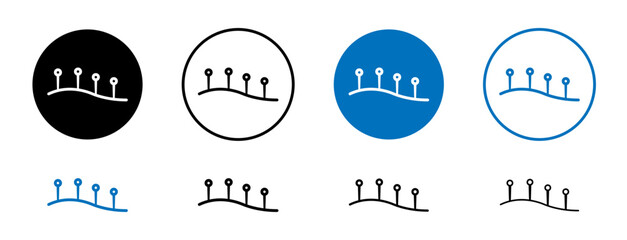 Acupuncture line icon set. Acupuncture Chinese acupuncturist therapy in black and blue color. - obrazy, fototapety, plakaty
