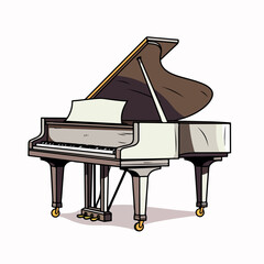grand piano Music instrument flat vector illustration. grand piano Music instrument hand drawing isolated vector illustration