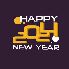 2024 Happy New Year design vector. trendy new year 2024 vector illustration design template.