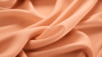 silk fabric background in peach fuzz color, ai  - obrazy, fototapety, plakaty