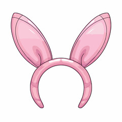 pink easter bunny ears flat vector illustration. pink easter bunny ears hand drawing isolated vector illustration