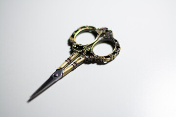 Gold old vintage lace scissors
