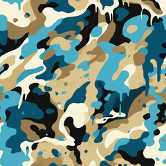 Seamless colorful camouflage pattern background
