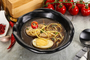 Japanese Miso soup with chicken