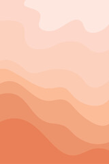 Vertical poster with abstract wavy lines with a trend gradient of peach color. Vector graphics.