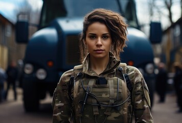 Fototapeta premium Military female