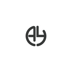 Alphabet letters Initials Monogram logo AY, YA, Y and A
