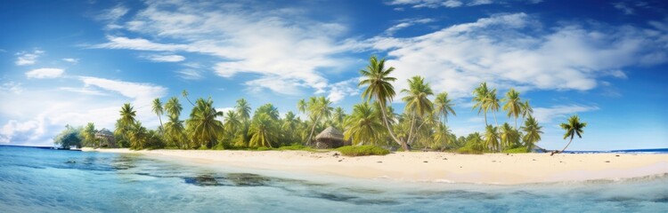 Fototapeta premium beach to the pacific with palm trees