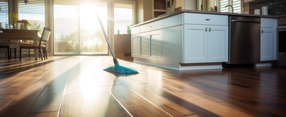 clean tile floor on wooden floor by vacuum mop