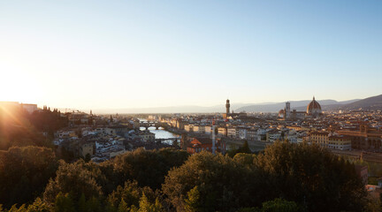 Fototapeta na wymiar Skyline panorama of Florence city in Italy