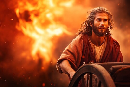 Elijah and the chariot of fire, Bible story.