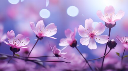 pink flowers on a bright purple background, spectacular backdrops