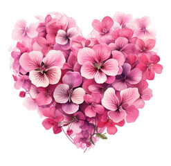 pink geranium in heart shape