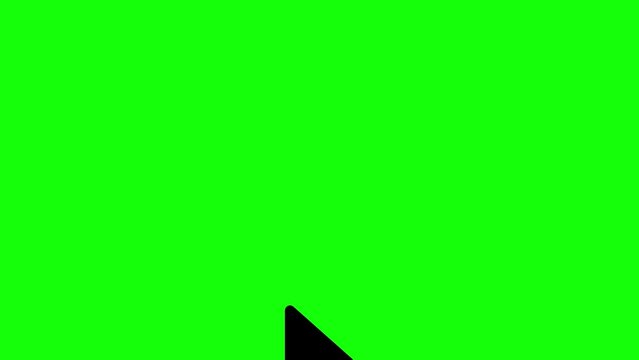 Mouse click and double click animation on green screen. Black mouse cursor with click effect, 4K animation with chroma key background.