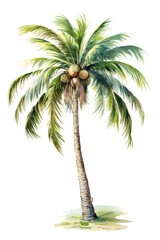 Watercolor and pencil drawing of palm tree.