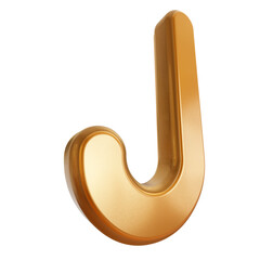 Letra J dourada com fundo transparente.