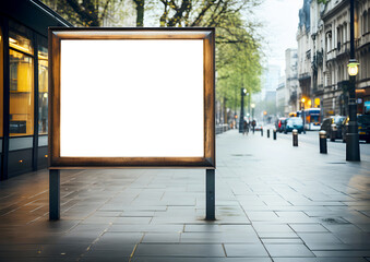 Advertisement board space as empty blank mockup signboard with copy space area, Billboard, Poster mockup, in a bus stop