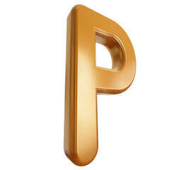 Letra P dourada com fundo transparente.