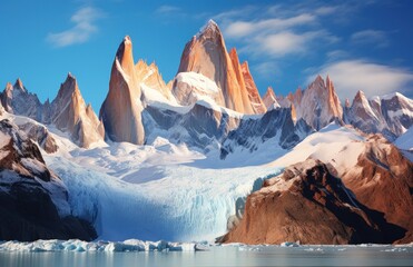 the snowy peaks of argentina, chile, u.s. map - obrazy, fototapety, plakaty