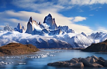 the snowy peaks of argentina, chile, u.s. map