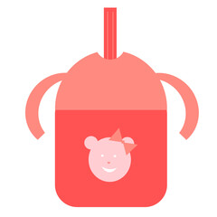 Pink children's drinking bowl.