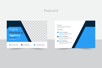 Editable creative corporate Postcard Design vector. Modern business postcard design template.