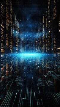 Futuristic binary code abstract background, creating a digital realm with a blend of technology and artistic elegance
