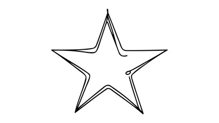 Obraz premium Hand draw doodle stars illustration in continuous line arts style vector