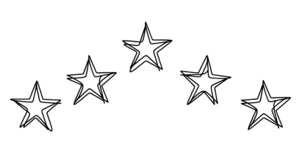 Voilages Une ligne Hand draw doodle of five stars illustration in continuous line arts style vector