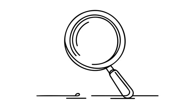 recommend clip art: One continuous line illustration of magnifying glass. Continuous line drawing of magnifying glass lens. Vector illustration